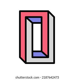 unreal impossible geometric shape color icon vector. unreal impossible geometric shape sign. isolated symbol illustration