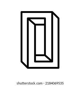 unreal impossible geometric shape line icon vector. unreal impossible geometric shape sign. isolated contour symbol black illustration