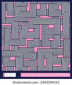 Un laberinto irreal con ilusiones ópticas. Patrón sin costuras. Gráficos vectoriales