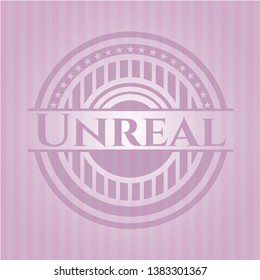 Unreal pink emblem. Retro. Vector Illustration. Detailed.