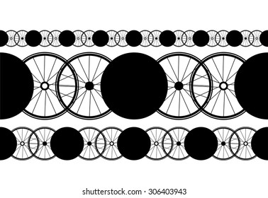Unreal stylized bicycles for background, postcard, calendar, booklet, label