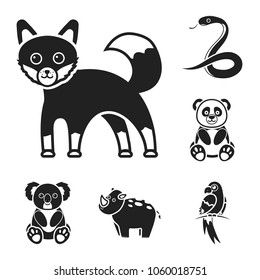 An unrealistic animal black icons in set collection for design. Toy animals vector symbol stock web illustration.