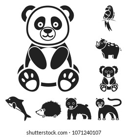 An unrealistic animal black icons in set collection for design. Toy animals vector symbol stock web illustration.