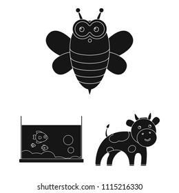 An unrealistic animal black icons in set collection for design. Toy animals vector symbol stock web illustration.