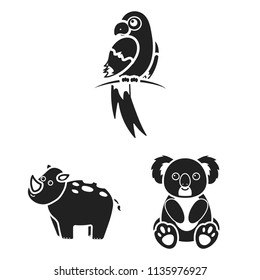 An unrealistic animal black icons in set collection for design. Toy animals vector symbol stock web illustration.