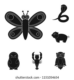 An unrealistic animal black icons in set collection for design. Toy animals vector symbol stock web illustration.