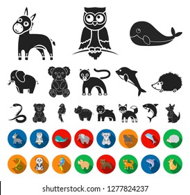 An unrealistic animal black,flat icons in set collection for design. Toy animals vector symbol stock web illustration.