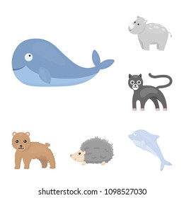An unrealistic animal cartoon icons in set collection for design. Toy animals vector symbol stock web illustration.