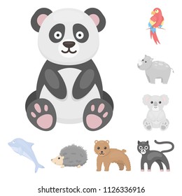 An unrealistic animal cartoon icons in set collection for design. Toy animals vector symbol stock web illustration.
