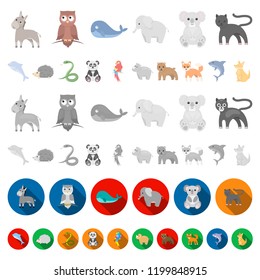 An unrealistic animal cartoon icons in set collection for design. Toy animals vector symbol stock web illustration.