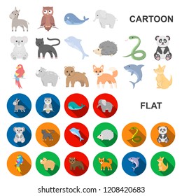 An unrealistic animal cartoon icons in set collection for design. Toy animals vector symbol stock web illustration.