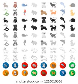 An unrealistic animal cartoon icons in set collection for design. Toy animals vector symbol stock web illustration.