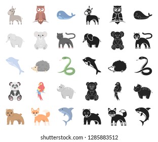 An unrealistic animal cartoon,black icons in set collection for design. Toy animals vector symbol stock web illustration.