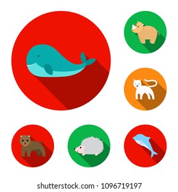 An unrealistic animal flat icons in set collection for design. Toy animals vector symbol stock web illustration.