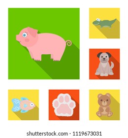 An unrealistic animal flat icons in set collection for design. Toy animals vector symbol stock web illustration.