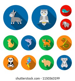An unrealistic animal flat icons in set collection for design. Toy animals vector symbol stock web illustration.