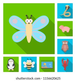 An unrealistic animal flat icons in set collection for design. Toy animals vector symbol stock web illustration.