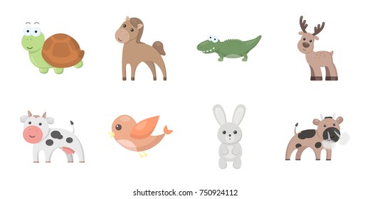 An unrealistic animal icons in set collection for design. Toy animals vector symbol stock  illustration.