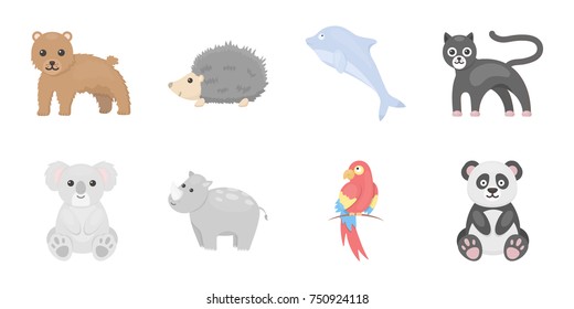 An unrealistic animal icons in set collection for design. Toy animals vector symbol stock  illustration.