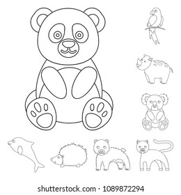 An unrealistic animal outline icons in set collection for design. Toy animals vector symbol stock web illustration.