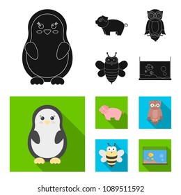 An unrealistic black, flat animal icons in set collection for design. Toy animals vector symbol stock web illustration.
