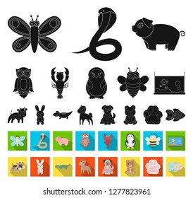An unrealistic black,flat animal icons in set collection for design. Toy animals vector symbol stock web illustration.