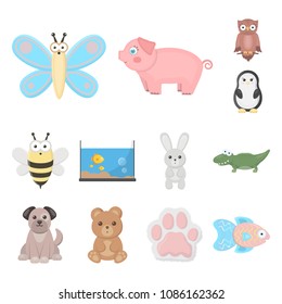 An unrealistic cartoon animal icons in set collection for design. Toy animals vector symbol stock web illustration.