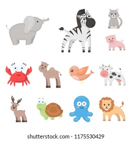 An unrealistic cartoon animal icons in set collection for design. Toy animals vector symbol stock  illustration.