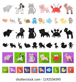 An unrealistic cartoon animal icons in set collection for design. Toy animals vector symbol stock web illustration.