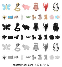 An unrealistic cartoon animal icons in set collection for design. Toy animals vector symbol stock web illustration.