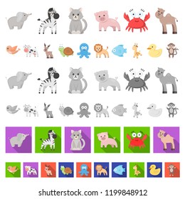 An unrealistic cartoon animal icons in set collection for design. Toy animals vector symbol stock web illustration.