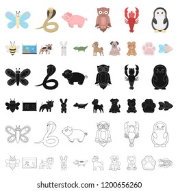 An unrealistic cartoon animal icons in set collection for design. Toy animals vector symbol stock web illustration.