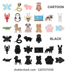An unrealistic cartoon animal icons in set collection for design. Toy animals vector symbol stock web illustration.
