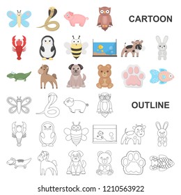 An unrealistic cartoon animal icons in set collection for design. Toy animals vector symbol stock web illustration.