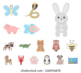 An unrealistic cartoon animal icons in set collection for design. Toy animals vector symbol stock web illustration.