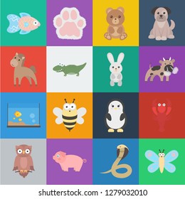 An unrealistic cartoon animal icons in set collection for design. Toy animals vector symbol stock web illustration.