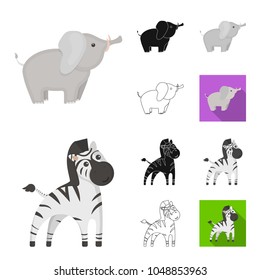 An unrealistic cartoon,black,flat,monochrome,outline animal icons in set collection for design. Toy animals vector symbol stock web illustration.