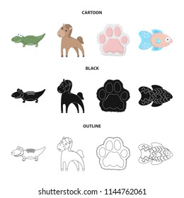 An unrealistic cartoon,black,outline animal icons in set collection for design. Toy animals vector symbol stock web illustration.