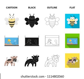 An unrealistic cartoon,black,outline,flat animal icons in set collection for design. Toy animals vector symbol stock web illustration.
