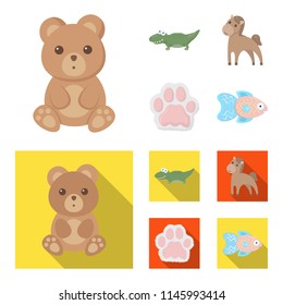 An unrealistic cartoon,flat animal icons in set collection for design. Toy animals vector symbol stock web illustration.