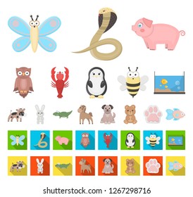 An unrealistic cartoon,flat animal icons in set collection for design. Toy animals vector symbol stock web illustration.