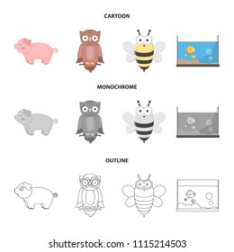 An unrealistic cartoon,outline,monochrome animal icons in set collection for design. Toy animals vector symbol stock web illustration.