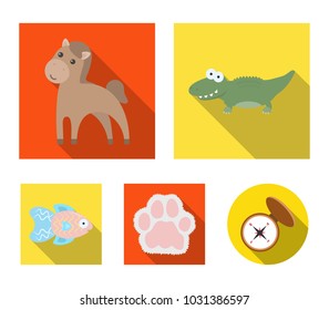 An unrealistic flat animal icons in set collection for design. Toy animals vector symbol stock web illustration.