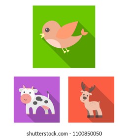 An unrealistic flat animal icons in set collection for design. Toy animals vector symbol stock web illustration.