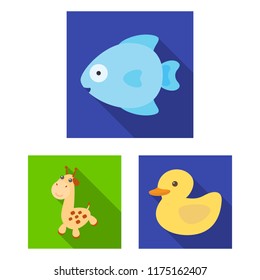 An unrealistic flat animal icons in set collection for design. Toy animals vector symbol stock web illustration.