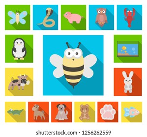 An unrealistic flat animal icons in set collection for design. Toy animals vector symbol stock web illustration.
