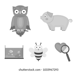 An unrealistic monochrome animal icons in set collection for design. Toy animals vector symbol stock web illustration.