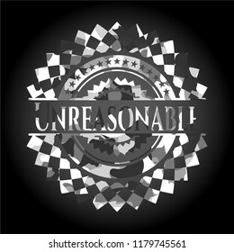 Unreasonable grey camouflage emblem