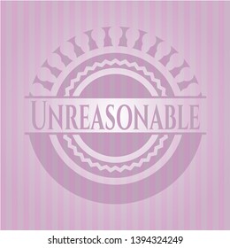 Unreasonable pink emblem. Retro. Vector Illustration. Detailed.