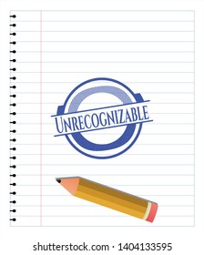 Unrecognizable pen effect. Blue ink. Vector Illustration. Detailed.